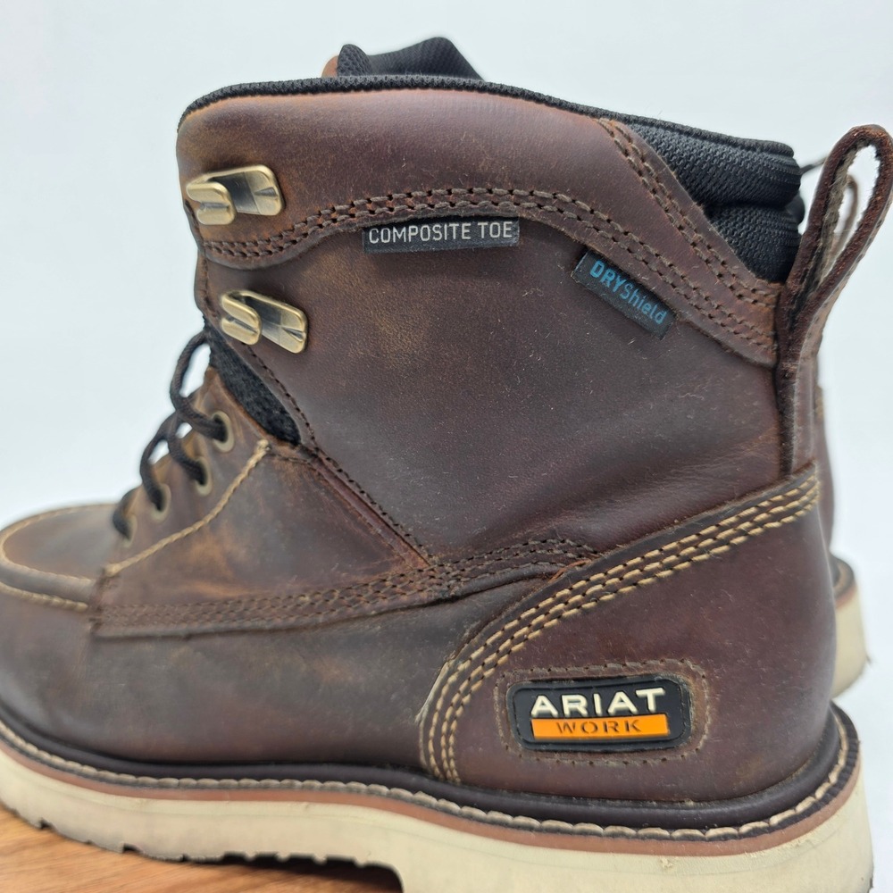 Ariat Rebar Wedge Composite Toe Waterproof Work Boots Mens 9.5 EE Brown 10046876 - Picture 7 of 12